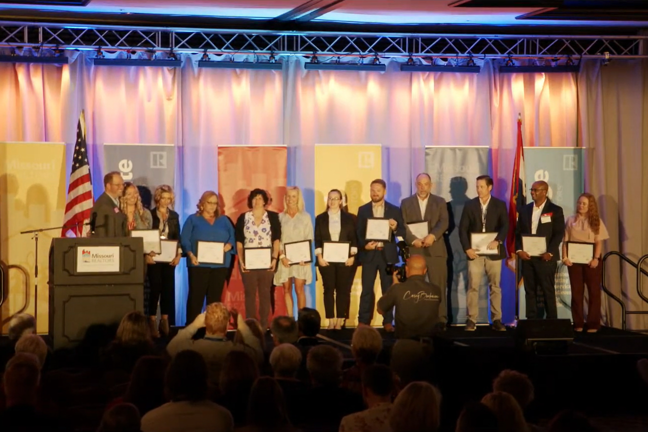 Image description: The 2021 MR Leadership Academy class takes the stage at the MR Conference in KCMO.