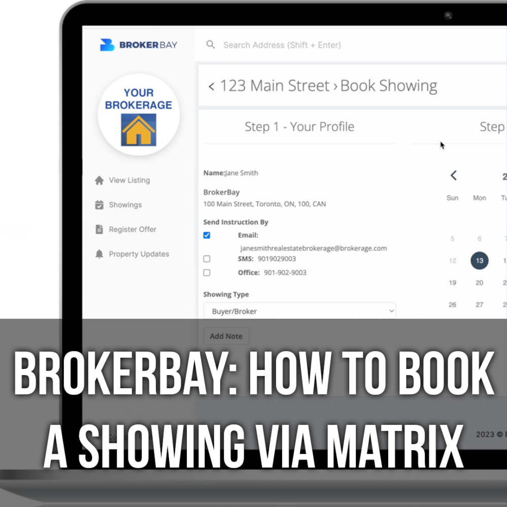 BrokerBay: How to Book a Showing via Matrix